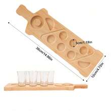 Tequila Shot Board Set - Serving Tray, Lemon Space, Salt Rimmer,Bamboo Wine Glass And Condiment Rack Anti Slip Stable With Divided Compartments(NO GLASSES) - Conventional - View 7