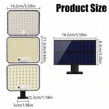 1pc 95/226/232 LED Solar Wall Lamp High Lumen Remote Control Outdoor Light - Multicolor - View 5