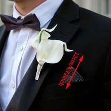 3件/6件浪漫自然风胸花套装，适合新郎新娘，美丽的银莲花搭配仿真绿叶，婚礼装饰，晚宴，周年纪念 - B - 查看 2