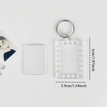 5pcs Blank Photo Frame Keychain Clear Acrylic Keyring Insert Photo Split Key Pendant DIY Key Holder Couple Anniversary Gifts - A - View 13