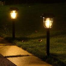 1pc Outdoor Solar Pathway Light, Motion Sensor Wall Light, Hanging Or Ground Stake Mountable, Tungsten Filament Bulb, Landscape Lighting, Suitable For Garden/Yard/Patio/Walkway - Tungsten Filament Lamp - 1pc - View 11