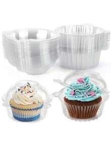 10/20/30pcs Clear Plastic Cake Boxes With Flip Lid, Reusable Dessert Containers For Cakes, Sandwiches, Cheesecakes, Muffins And Pastries, Perfect For Weddings, Birthdays, Christmas And Party Decorations, Party Dessert Boxes, Baking - Multicolor - View 9