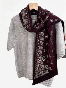 1 Piece High-End Silk Light Luxury Scarf, Premium Scarf, Long Necktie Ribbon, Versatile Double-Layered Bias-Cut Scarf, Headband, Holiday Gift - Multicolor - View 13