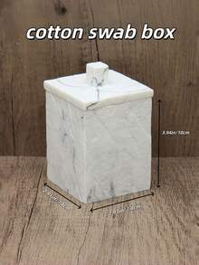 8件套树脂浴室配件套装 - 人造大理石纹。包括皂碟、漱口杯、乳液瓶、牙刷架、棉签架、纸巾盒、小托盘和大托盘。 - 彩色 - 查看 9