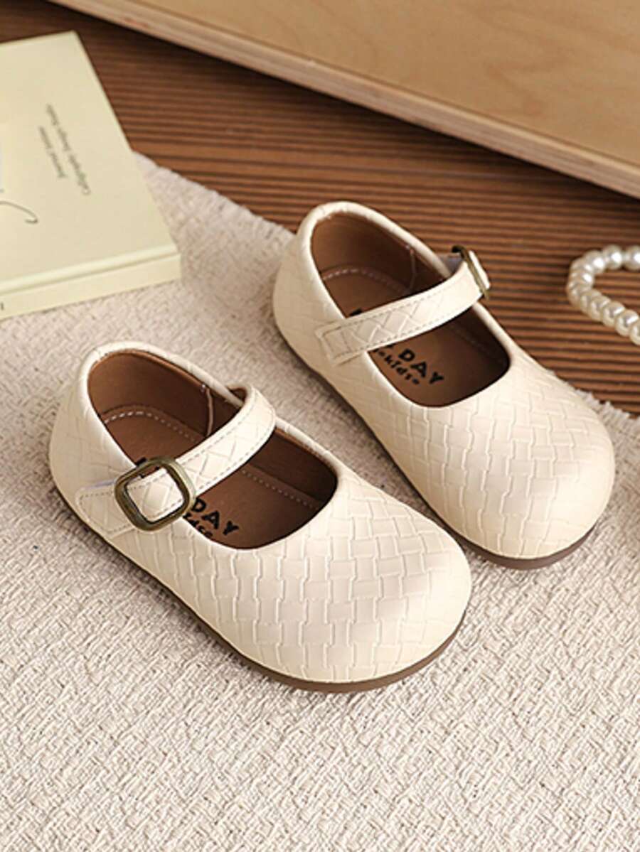 Giày dệt kim thường ngày cho bé gái, giày công chúa da cho trẻ nhỏ và trẻ mới biết đi, giày thể thao thời trang tối giản đa năng cổ thấp, thích hợp cho mùa xuân và mùa thu. - Màu be - Xem 1