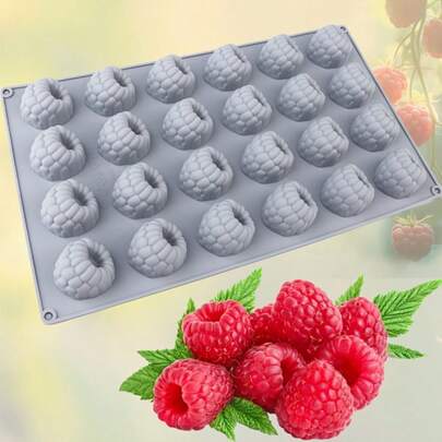 1/2pcs Small Raspberry Mousse Candy Mold, Cake Mold, Decorative Silicone Mold, 3D Raspberry Pudding Baking Mold, Dessert Chocolate Mold, Fruit Cake Decorating Tool, Baking Mold