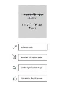 1pc Frameless "I Get To Do This" Print, Inspirational Fitness Quote Gym Wall Decor, Positive Grey-Black Typography Art, Retro Funky Vintage Chic Poster For Living Room, Dorm - Font - View 7