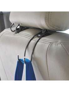 4pcs Stainless Steel Car Hooks, Seat Back Hanger, Non-Magnetic Dual Hooks With Silicone Anti-Slip Pad, Tightly Fit Headrest Rod, No Noise During Driving - Stainless Steel Hooks - View 7