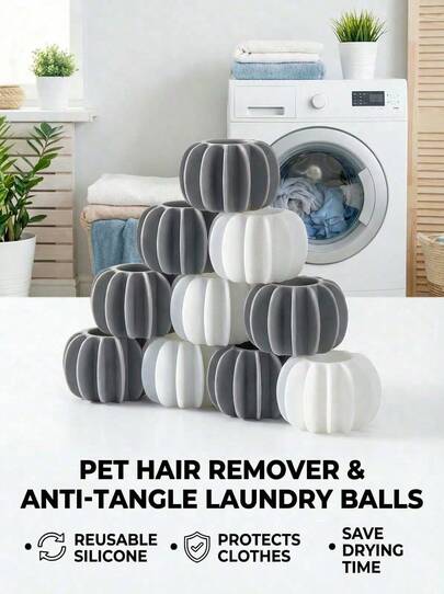 PETSIN Quitapelos de mascota aleatorio, reutilizable, sin necesidad de electricidad, excelente para eliminar el pelo de perro y gato de la ropa, apto para lavadora, bolas de secadora reutilizables, reduce las arrugas y ahorra tiempo de secado