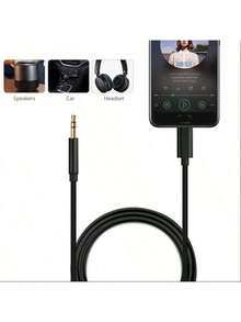 1-2个Lightning转3.5mm耳机插孔适配器，辅助音频线，兼容 14/13/12/11/XS/XR/8/7/6系列，适用于车载和家用音响系统 - 彩色 - 查看 5