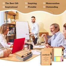 Inspirational Spiral Notebook 4 Sets Employee Appreciation Gifts Bulk Team Office/Students Thank You Gifts Journal Lined Pocket NotepadNote Pads For Nurse Teacher Employees Coworker Volunteer - Brown - View 7