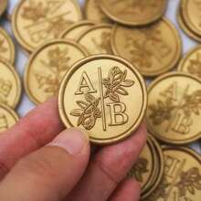 200PCS/Set, Custom Self-Adhesive Wedding Wax Seal Stickers – Personalized Initial Wax Seal Stickers For Invitations, Wedding, Envelopes - Round - View 11