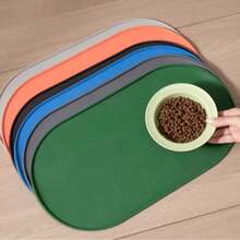 1pc Silicone Pet Food Mat, Waterproof & Easy To Clean Pet Dog Cat Feeding Pad, Non-Slip Spill-Proof Placemat - Multicolor - View 6