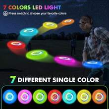 Juguetes de Disco Volador led para niños Adultos Recargable 175g 4 Brillo 7 Modos de Colores Modos Inteligentes Anillo Volador Cesta de Pascua Relleno para niños niñas - como en la foto - Ver 4