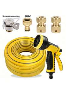 一套/坚固耐用的PVC水管，长杆水枪，喷嘴，耐刮擦、耐磨损、防水，家用水管，阳台，洗车，浇水，花园，草坪，庭院，洒水器，四季皆宜 - B - 查看 16