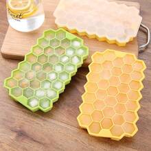 1pc Silicone Honeycomb Ice Cube Tray With Lid, Easy Release Ice Cube Maker, Homemade Ice Block Mold, 37 Grids Ice Cube Trays For DIY Popsicle - Multicolor - View 11
