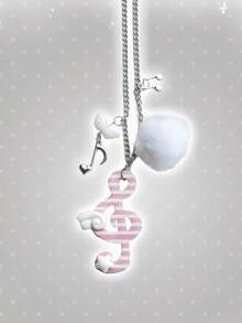 1pc Vintage Polka Dot, Striped, Musical Note, Star Necklace, Cute Wing & Musical Note Sweater Chain, Random Necklace Style - Multicolor - View 8