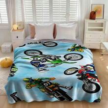 Soft Wool Blanket With Durable Digital Printing For Motocross Stunt Performance, Suitable For All Seasons - Multicolor - View 5