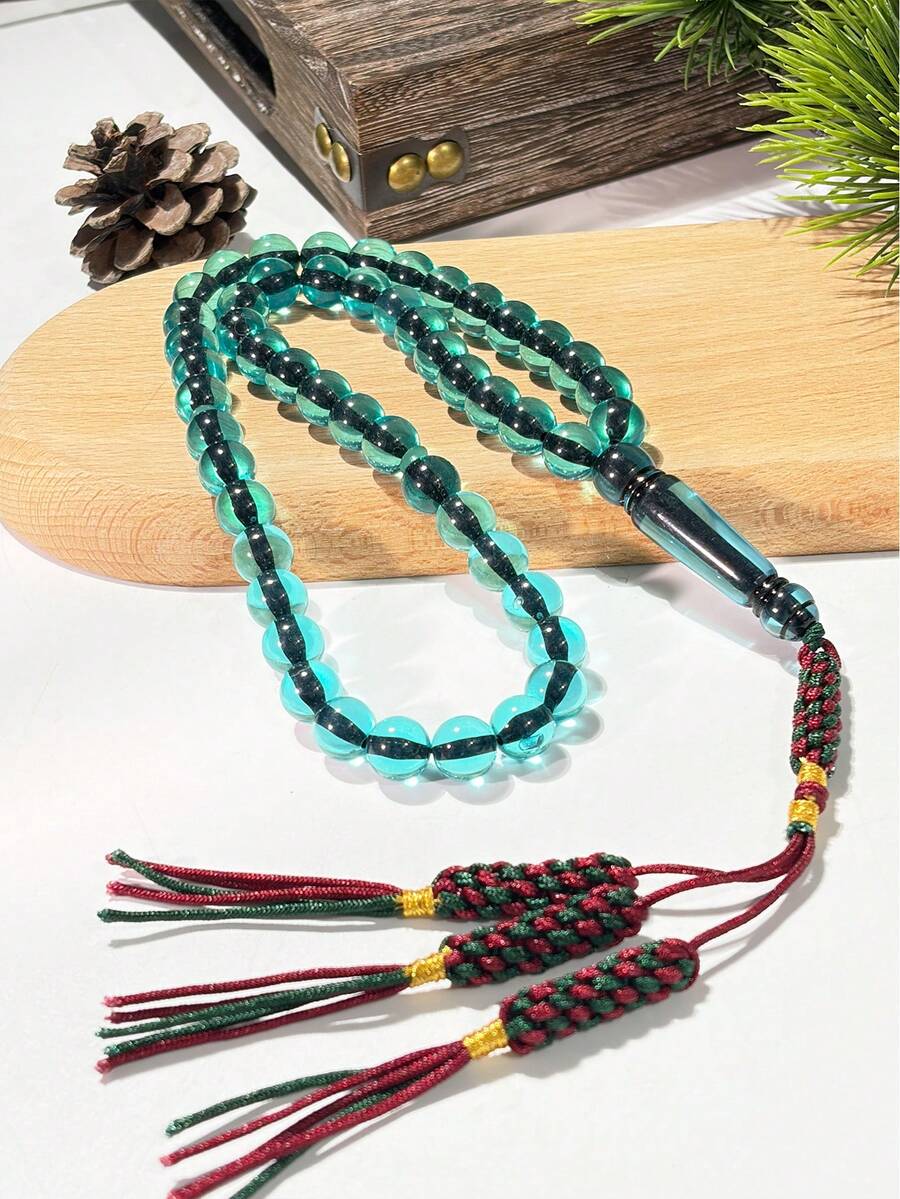 New 51 Beads Ramadan Handmade Braided Rope Tassel, Ramadan Religious Accessories Gift - Green - View 1