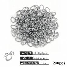 200pcs Stainless Steel Oval Split Rings, For Jewelry Making, DIY Accessories, Double Loop Open Connectors - Silver 1 - View 8