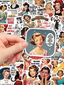 50pcs Women's Quote Stickers For Scrapbook Suitcase Laptop Cases Phone Cases Suitcases Guitars And Skateboards Stickers - A - View 6