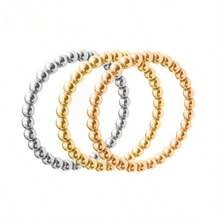 小众设计优雅不锈钢串珠戒指，简约独立风格女士戒指 - 鋼球焊接戒指 - 查看 3