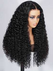 Tinashe Tóc giả Pull&Go dạng sóng, tóc thật Brazil, đường chân tóc tự nhiên, tóc xoăn đã được tỉa gọn và tẩy trắng, dài 28 inch, phần ren phía trước trong suốt 6x5, mũ thoáng khí, mật độ tóc 180%. - SNatural - Xem 4