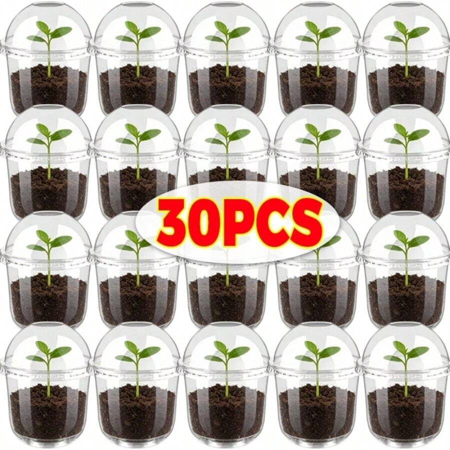 12pcs Black Breathable Seedling Pots, Seed Germination Cups, Flower & Plant Containers, Gardening Vegetable Planting Boxes - Multicolor-2 - View 1