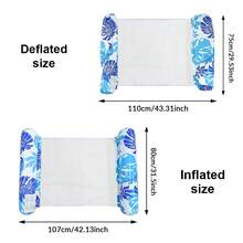 1件充气双管叶子吊床，PVC可折叠漂浮躺椅，适合夏季海滩、泳池派对和水上娱乐活动 - 兩管圓筒樹葉吊床 - 查看 2