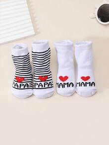 4双装 Baby Love 爸爸妈妈中筒袜 - 彩色 - 查看 9