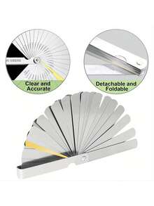 1套不锈钢32件套塞尺，精密仪器间隙校准尺，汽车气门嘴规套件，适用于专业仪器测量 - 銀色32片 - 查看 3