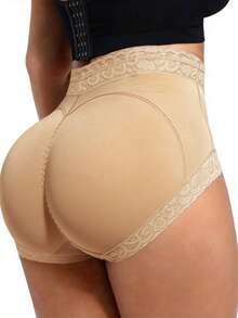 1pc Women's High Waist Slimming Shaping Pants, Tummy Control, Suitable For Multiple Occasions - Camel - View 4