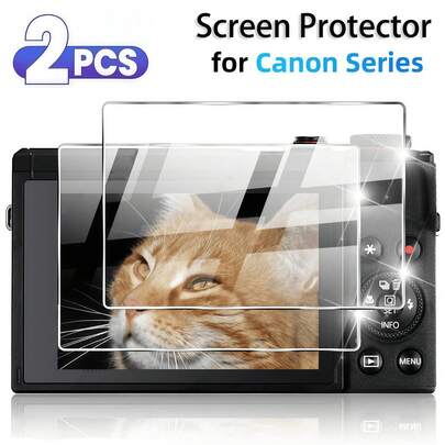 2pcs PowerShot G7X Mark III/G7X3 Camera Screen Protector, 9H Hardness Tempered Glass, Sensitive Touch, High Definition Clear, Easy Installation Bubble-Free, Premium Device Protective Film, Suitable For Camera Accessories, Birthday Gift For Men And Women