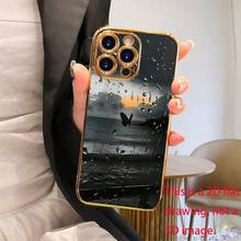 Funda para Teléfono: Cielo Misterioso con Mariposa, Funda Rígida Chapada en Oro Divertida y Elegante, Funda para iPhone 17/16/15/14/13/12/11 Pro Max/Plus/Air/Pro/Mini y XR/7/8, Anti-Huellas, Diseño Único, Opción de Regalo para Niñas/Niños/Mujeres/Hombres - Dorado - Ver 6