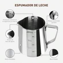 Kit Barista Profesional Para Espresso 22 Accesorios de Café Tamper 51mm WDT Jarra Espumadora 350 ml Latte Art Base Tapete y 16 Plantillas 22 - Negro y plata - Ver 7