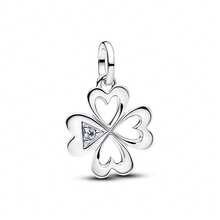 1 Pc Fashion Snail Heart Flower Beads Dangle Charm Silver Plated Fit Bracelet Necklace DIY Holiday Gift - Multicolor - View 12