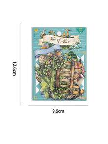 30 peças/Pacote Adesivos Decorativos Vintage Alice Story PET à Prova d'Água para Scrapbook Junk Journal, 15 Designs, Suprimentos de Scrapbook e Material Escolar - multicolorido - Visão 2