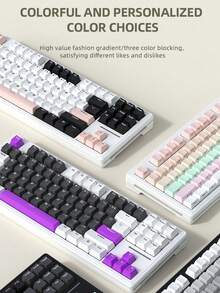 M87 三模式无线蓝牙机械键盘，有线 RGB 可定制垫圈热插拔游戏键盘 - 查看 4