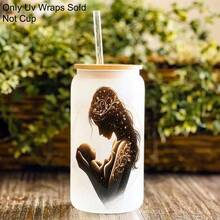 Bộ 4 miếng dán chuyển nhiệt UV tự dính chống thấm nước chủ đề Ngày của Mẹ - Dùng cho cốc, chai, laptop - Hiệu ứng mờ, PVC, chống thấm nước, quà tặng Ngày của Mẹ - Nhiều màu - Xem 3