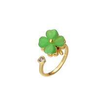 1pc Rotatable Four-Leaf Flower Women's Fashion Ring, Versatile Luxury Elegant Design Jewelry Gift - Four-leaf Flower Ring - View 3