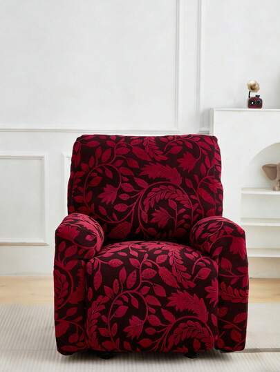Bộ 4/6/8 món bọc ghế thư giãn bằng vải jacquard nhung màu đỏ hồng, bọc ghế sofa họa tiết hoa, bọc ghế co giãn cho phòng khách, văn phòng và nhà ở.