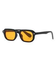 Bộ 2 chiếc kính thời trang vuông phong cách retro dành cho nam, thích hợp cho kỳ nghỉ, phối đồ hàng ngày và đi làm. - Nhiều màu - Xem 3