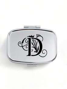 A-Z Letter Pattern Square Pill Box, 2 Portable Medication Storage Compartments, Mini Metal Storage Box, Portable Jewelry And Pill Case, Personalized Creative Gift With Name Tag, Suitable For Travel, Outdoor Activities, Bags, Pockets, Can Be Used As Wedding Gifts, Gifts And Reception Decorations, Unique Decorative Travel Storage Box, Gift For Friends (Letter A-Z) Medicine Bag First Aid Bag Medicine Organizer Pill Organiser Pill Container For Home For Outdoor Cruise Essentials Travel Essential - Multicolor - View 23