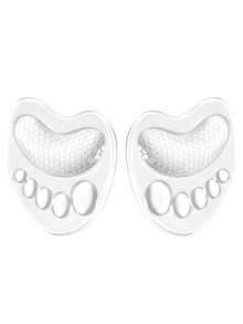 QKC 1双五趾自粘心形前脚掌垫，防滑减震硅胶鞋垫，女士凉鞋专用 - 無色 - 查看 5