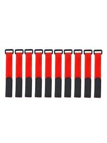 10个可重复使用的尼龙扣带，带自粘式可逆紧固电缆扎带 - 多色 - 查看 17