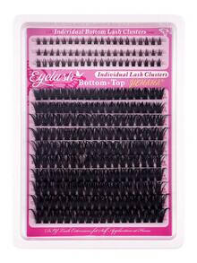 150D Cartoon Style Eyelash Cluster, Hedgehog Shaped Lashes + Lower Lashes, Natural Effect, Mink Material, 210/190 Pieces DIY Eyelash Extension 6-16mm Mixed Length Fluffy Bundled, Cat Eye Dramatic Wet Effect False Eyelashes, Segmented False Lashes, Reusable, Suitable For Daily Makeup, Parties And Celebrations, Creates A Voluminous Look - D - 查看 2