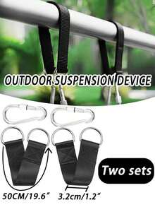 50cm Adjustable Heavy Duty Suspension Strap With Carabiner, Suitable For Home Gym, Yoga Ball Storage, Outdoor Hiking Equipment - Multicolor - View 4