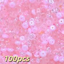 100pcs 3X6mm Transparent Shiny Abacus Glass Beads, Flat Round Spaced Bead For DIY Lucky Safety Buckle Beads Jewelry Making DIY Bracelet Necklace - Buckle - View 7
