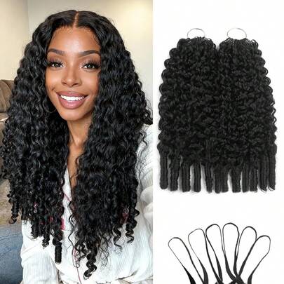 Tóc giả móc sợi tự nhiên, kiểu tóc xoăn Miến Điện, dài 18 inch, 120g, sợi tóc thật Feather-Line, đã được tách sẵn, không có nút thắt, thích hợp để tết tóc, xoắn tóc, kiểu tóc Afro Kinky, 100 sợi.