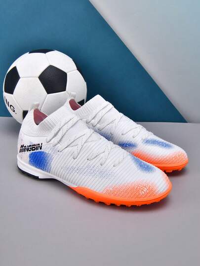1 par de tacos de fútbol para adultos y jóvenes, de suela blanda, de corte bajo para exterior, aptos para césped blando, zapatos deportivos antideslizantes y duraderos, botas de fútbol campus ligeras de diseño de alto rendimiento profesional, disponibles en varios colores
